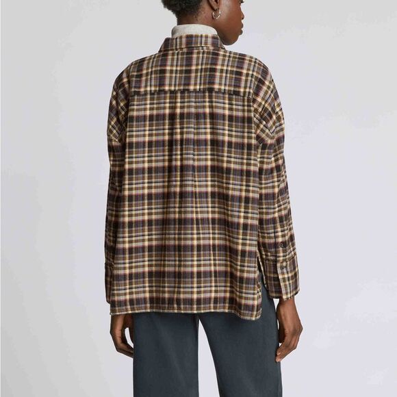 Everlane The Boxy Flannel Beech Plaid Size XS NWT - Picture 3 of 8